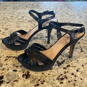 Vince Camuto Platform Black Strappy Heals